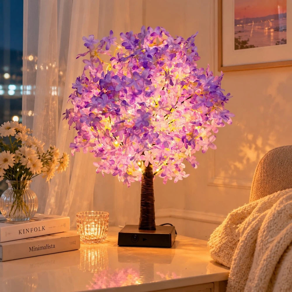 Japanese Cherry Blossom Tree Lamp – Warm LED Night Light