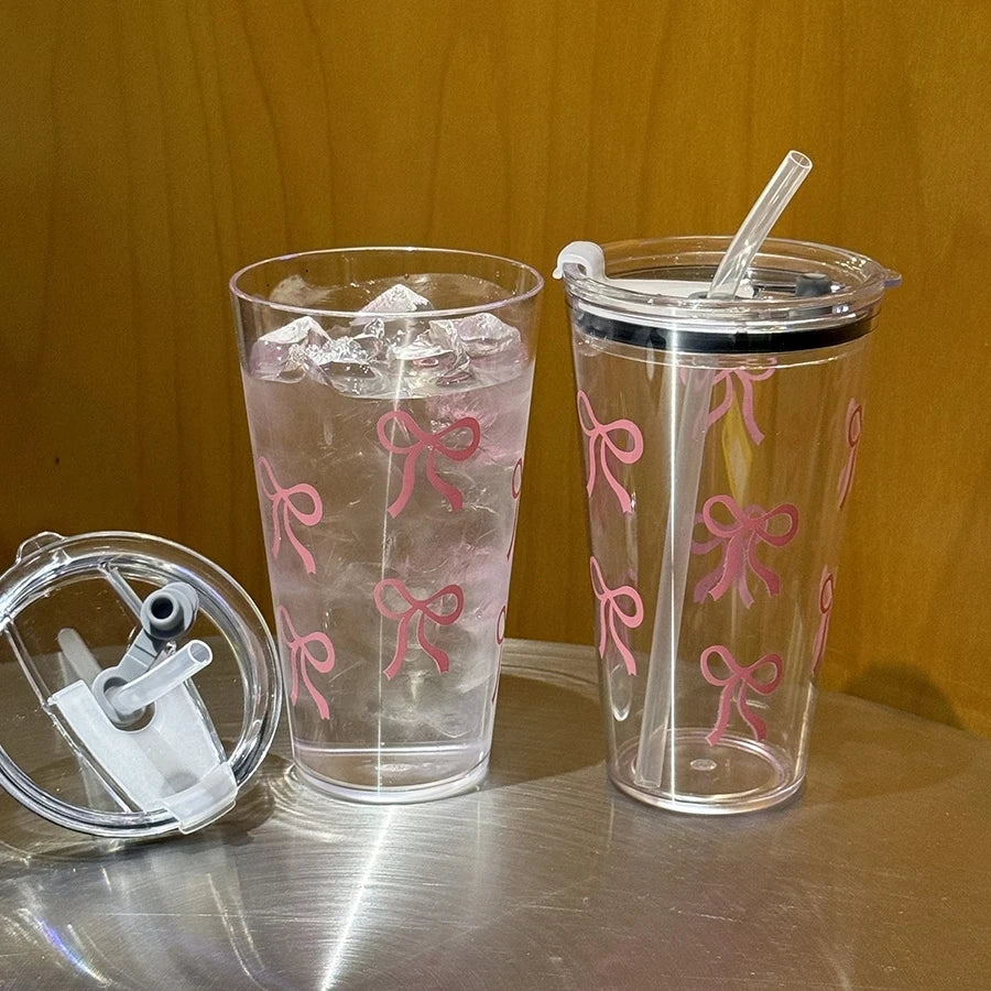 Pink Bow Water Cup