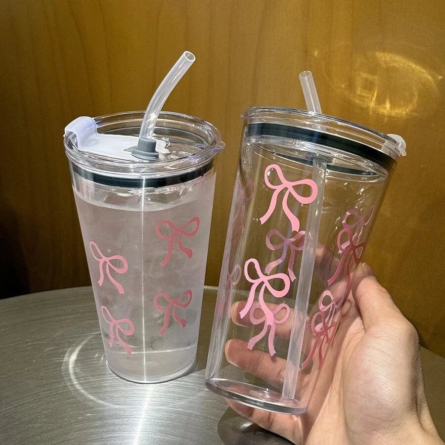 Pink Bow Water Cup