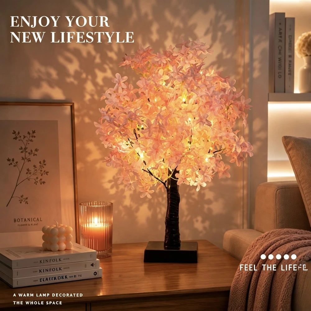 Japanese Cherry Blossom Tree Lamp – Warm LED Night Light