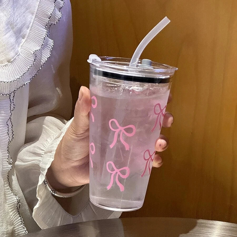 Pink Bow Water Cup