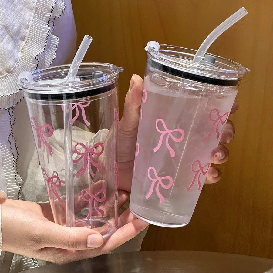 Pink Bow Water Cup