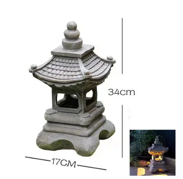 Japanese Solar Pagoda Lantern – Outdoor Garden LED Light