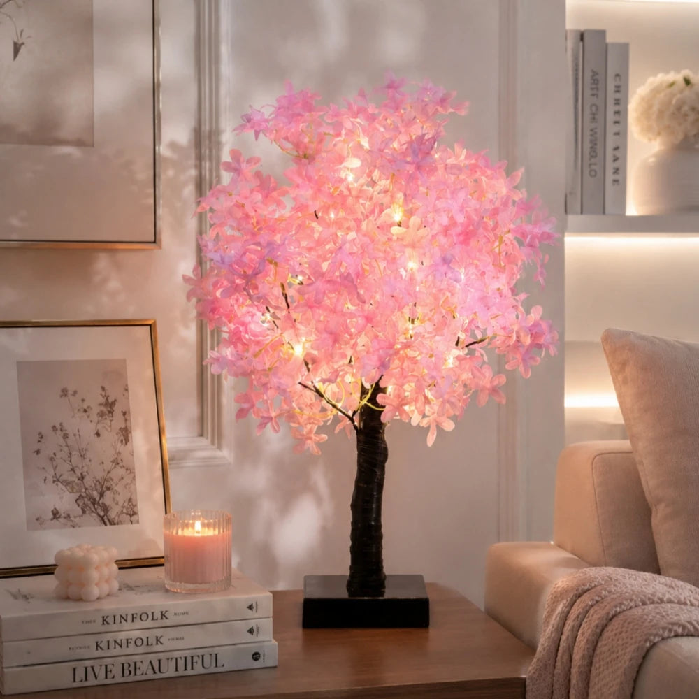 Japanese Cherry Blossom Tree Lamp – Warm LED Night Light