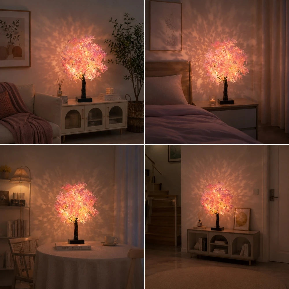 Japanese Cherry Blossom Tree Lamp – Warm LED Night Light
