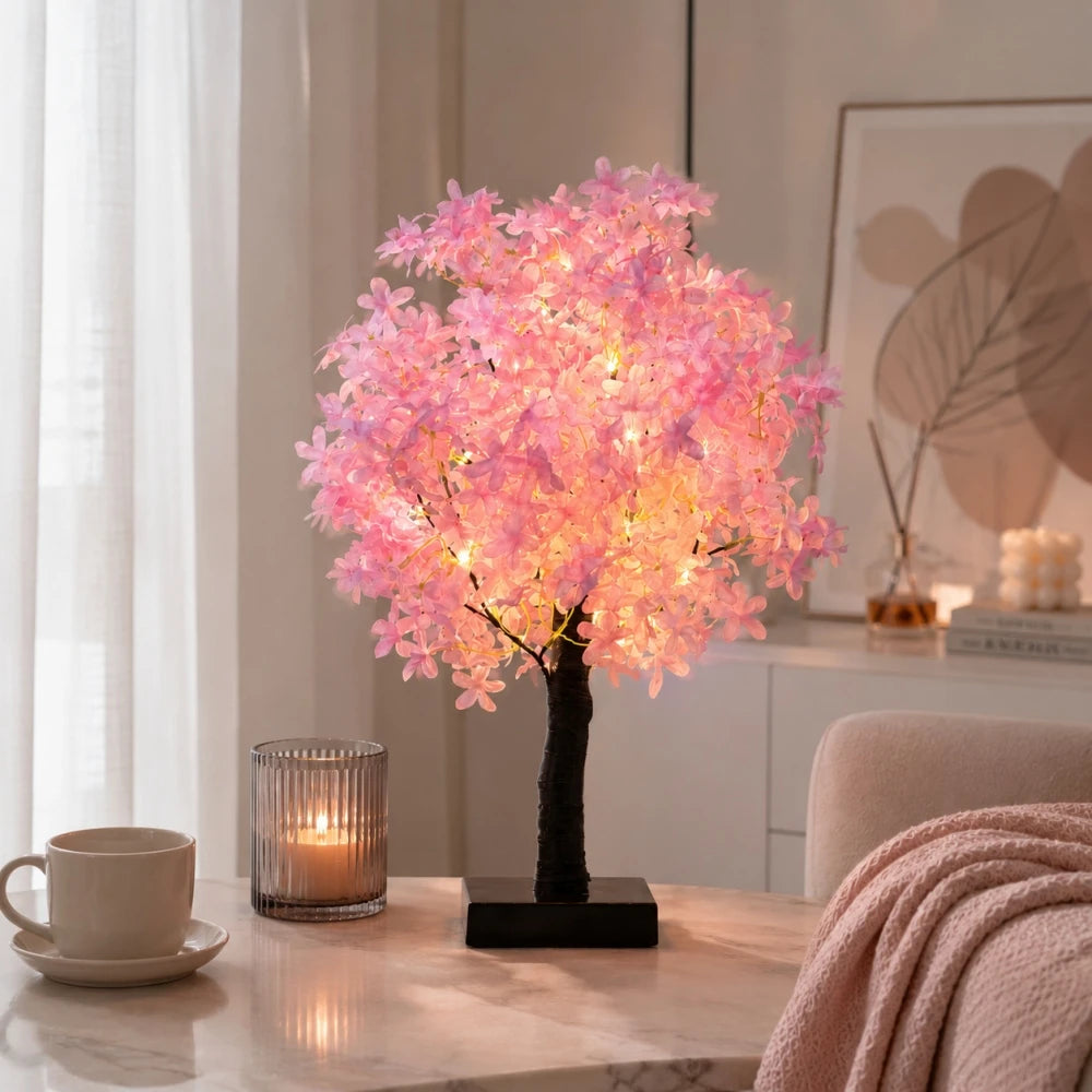 Japanese Cherry Blossom Tree Lamp – Warm LED Night Light