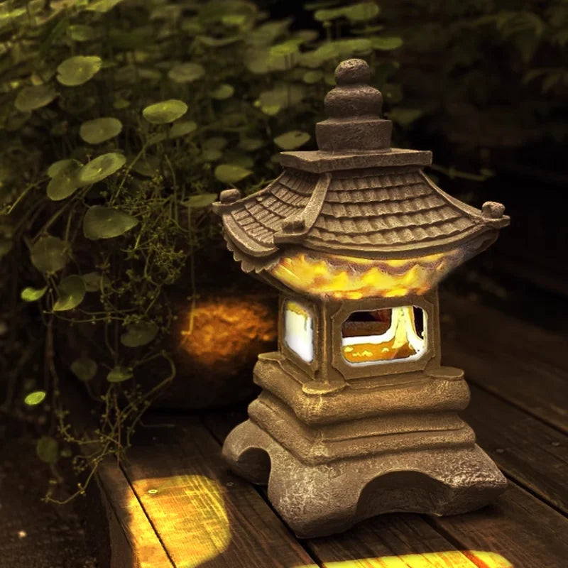 Japanese Solar Pagoda Lantern – Outdoor Garden LED Light